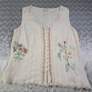 J. Jill Womens blouse top Silk Sleeveless Tunic vintage style Top Size small